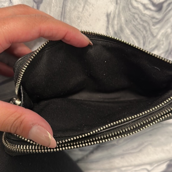 COACH Signature PVC Double Corner Zip Wristlet in Black Smoke/Black - Picture 4 of 7